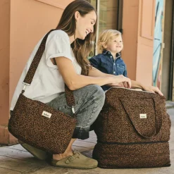 Sac à langer bandoulière 24/48h Léopard noir