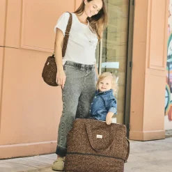 Sac à langer bandoulière 24/48h Léopard noir