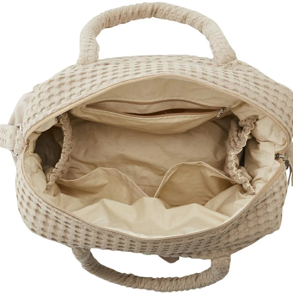 Sac à langer en coton gaufré Latte