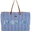 Sac à langer Family Bag rayures bleu électrique-bleu clair