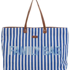 Sac à langer Family Bag rayures bleu électrique-bleu clair