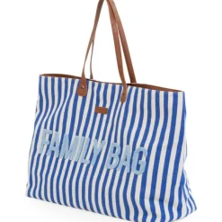 Sac à langer Family Bag rayures bleu électrique-bleu clair