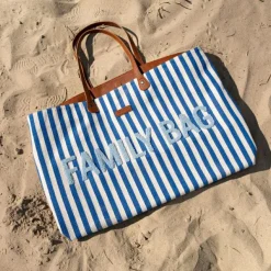 Sac à langer Family Bag rayures bleu électrique-bleu clair