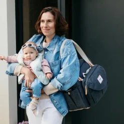 Sac à langer Genève II gris chiné foncé