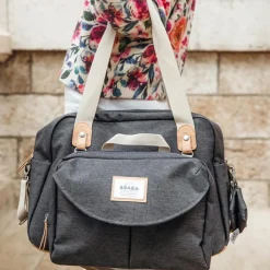 Sac à langer Genève II gris chiné foncé