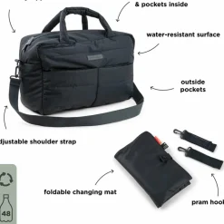 Sac à langer matelassé Noir