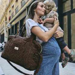 Sac à langer Middle Léopard noir