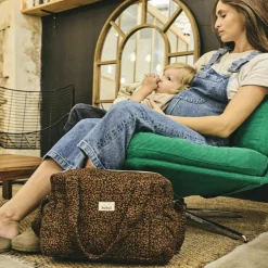 Sac à langer Middle Léopard noir