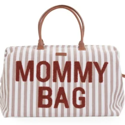 Sac à langer Mommy Bag rayures nude-terracotta