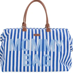 Sac à langer Mommy Bag rayures bleu électrique-bleu clair