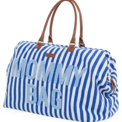 Sac à langer Mommy Bag rayures bleu électrique-bleu clair