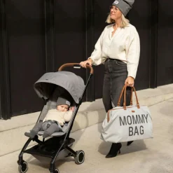Sac à langer Mommy bag signature Canvas gris