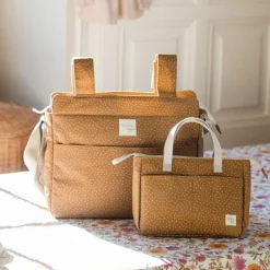 Sac à poussette à pois Poppy Cannelle