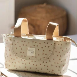 Sac à poussette coeurs Poppy Cannelle