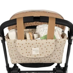 Sac à poussette coeurs Poppy Cannelle