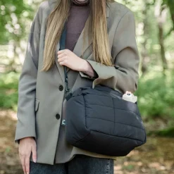 Sac à poussette matelassé Noir