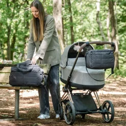 Sac à poussette matelassé Noir