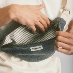 Sac banane Olivia Denim Gris