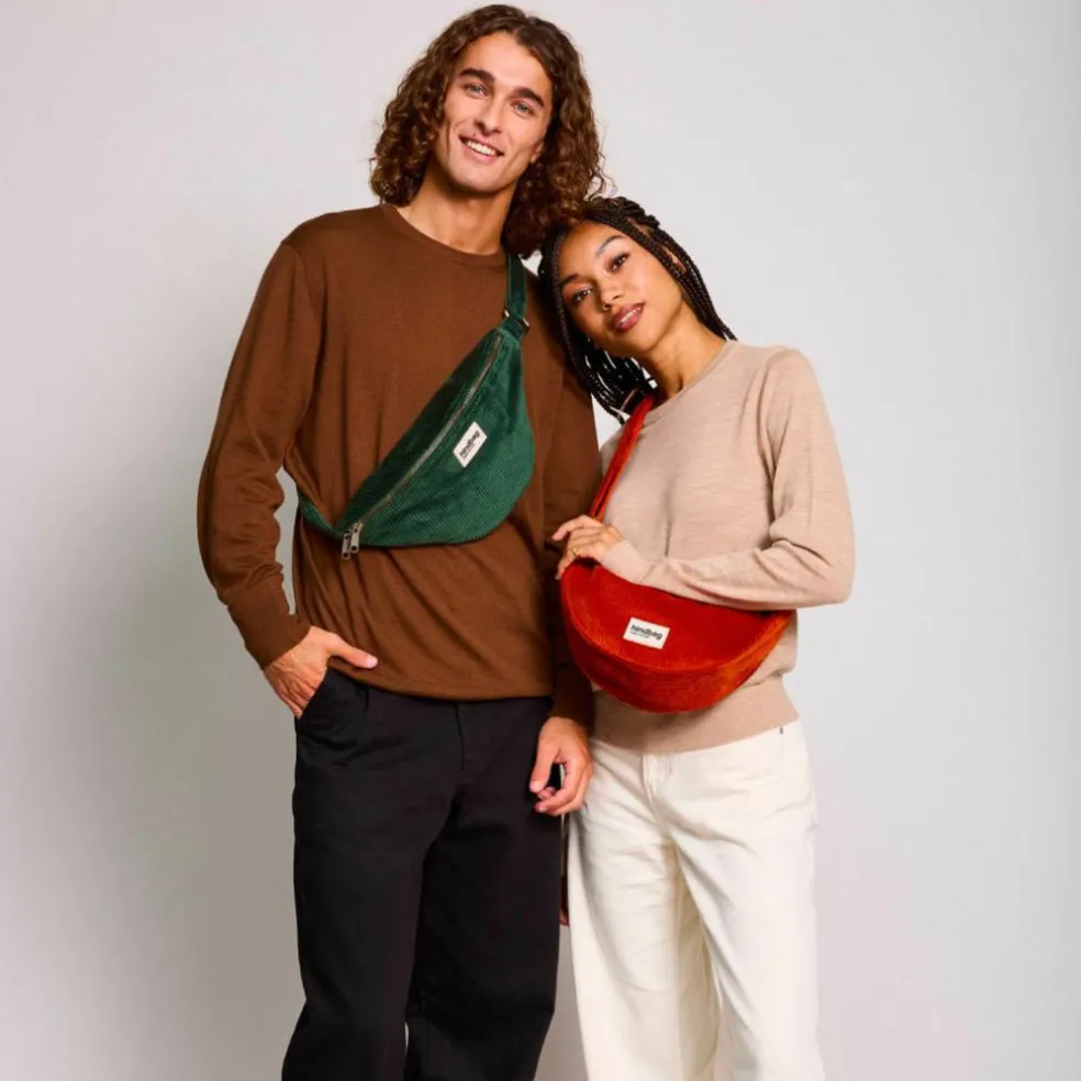 Sac banane Olivia Velours Brique