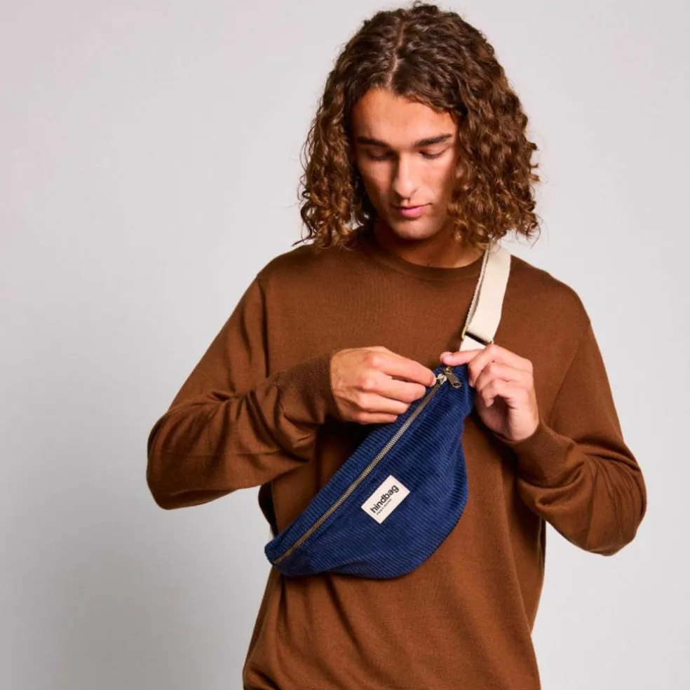 Sac banane Olivia Velours Marine