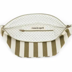 Sac banane rayée Olive-Greige