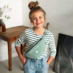 Sac banane vert amande (personnalisable)