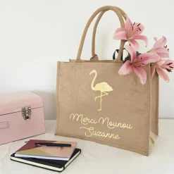 Sac cabas Nounou Flamant (personnalisable)