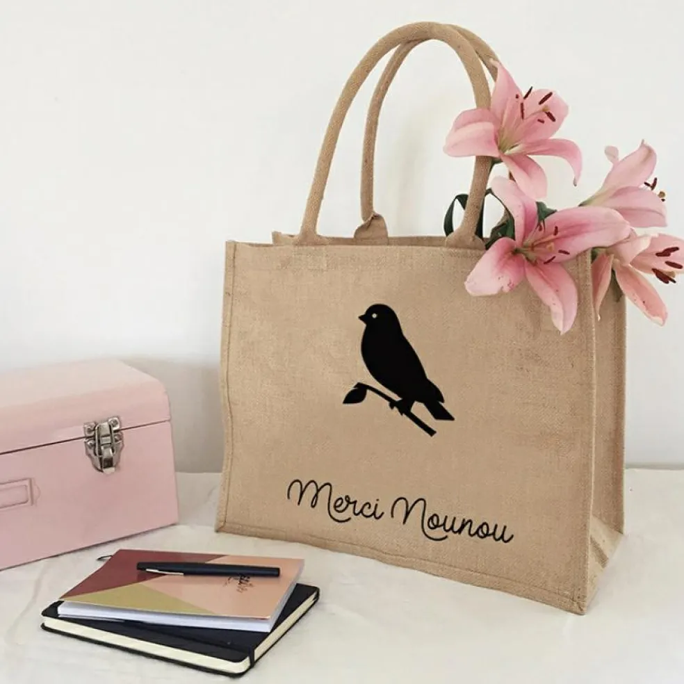 Sac cabas Nounou Oiseau (personnalisable)