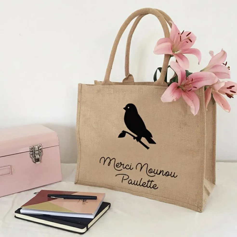 Sac cabas Nounou Oiseau (personnalisable)