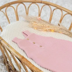 Salopette en maille Rose poudre (1-3 mois)
