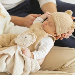 Salopette en maille Sable (1-3 mois)