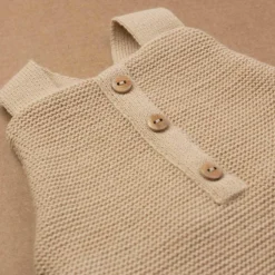 Salopette en maille Sable (1-3 mois)