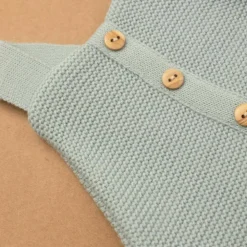 Salopette en maille Sauge (1-3 mois)