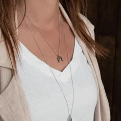 Sautoir personnalisable argenté rhodié