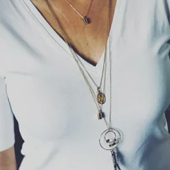 Sautoir personnalisable argenté rhodié