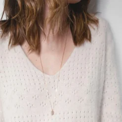 Sautoir personnalisable plaqué or rose