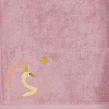 Serviette de bain cygne vieux rose personnalisable (100 x 100 cm)