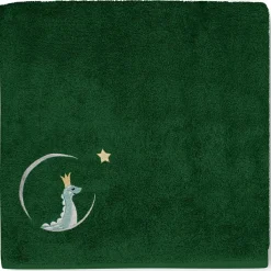 Serviette de bain dino vert forêt personnalisable (70 x 140 cm)