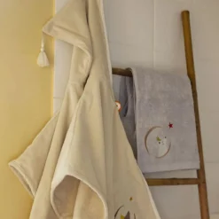 Serviette de bain grise Ours (50 x 100 cm)