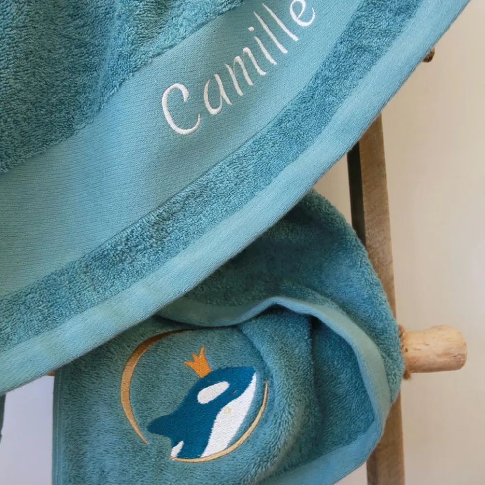 Serviette de bain orque océan personnalisable (70 x 140 cm)