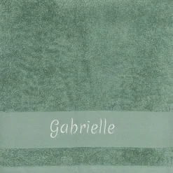 Serviette de bain vert d'eau pingouin personnalisable (70 x 140 cm)