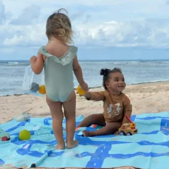 Serviette de plage 2 en 1 Circuit Bleu (180 x 180 cm)