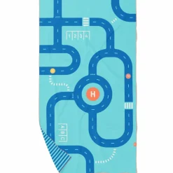 Serviette de plage 2 en 1 Circuit Bleu (180 x 100 cm)