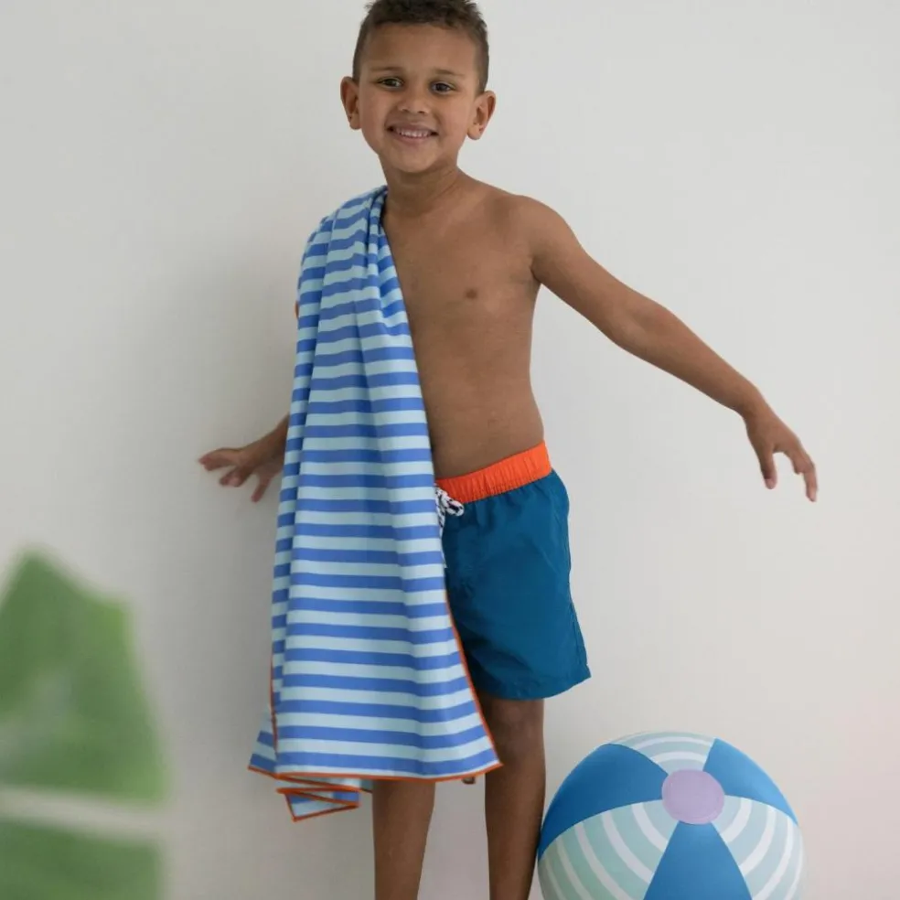 Serviette de plage 2 en 1 Circuit Bleu (140 x 70 cm)