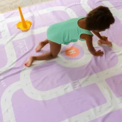 Serviette de plage 2 en 1 Circuit Lavande (180 x 180 cm)