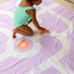 Serviette de plage 2 en 1 Circuit Lavande (180 x 180 cm)