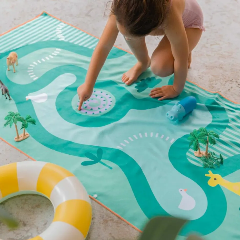 Serviette de plage 2 en 1 Safari (140 x 70 cm)