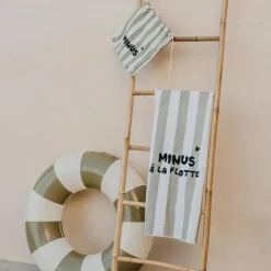 Serviette microfibre Minus à la flotte rayures vert