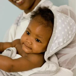 Serviette tablier de bain papillon grise Etoile (108 x 107 cm)