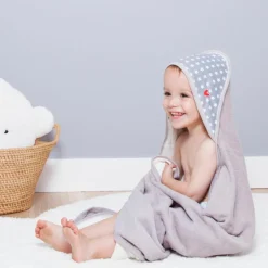 Serviette tablier de bain papillon grise Etoile (108 x 107 cm)